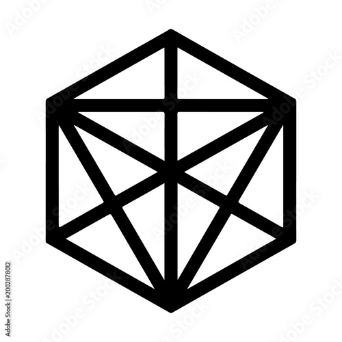 Geometric star shape black outline on a white background abstract design element high-quality professional detailed