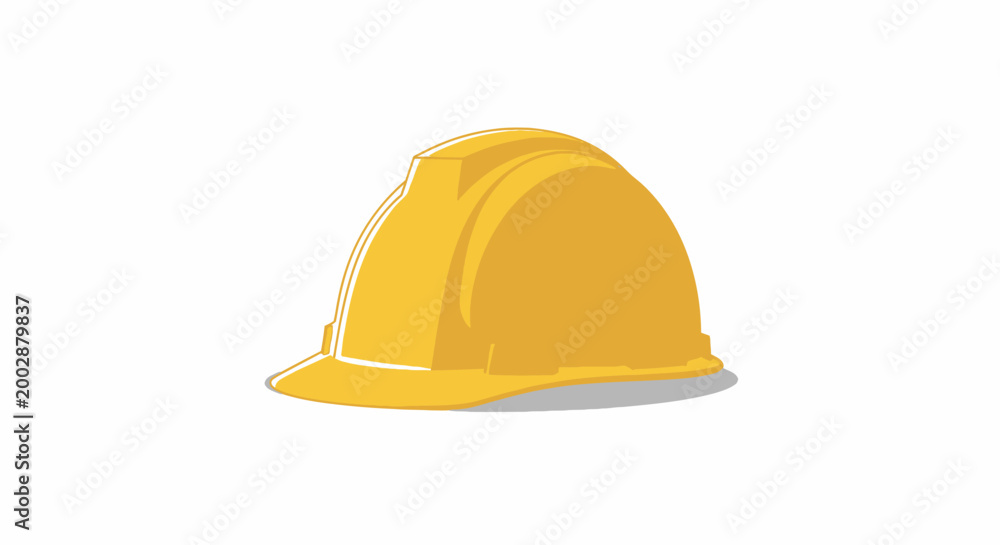 Fototapeta premium Yellow construction hard hat icon on white background