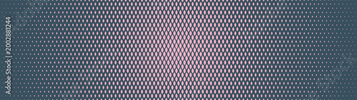 Boho scale halftone pattern radial gradient texture ultra wide 32:9 aspect ratio pale pink blue vector abstract background. Bohemian retro style half tone ultrawide format fancy graphical abstraction