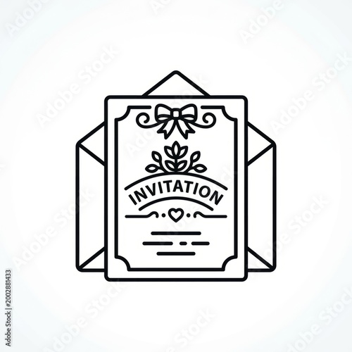 Elegant invitation card with decorative border and bow, ready for a special event