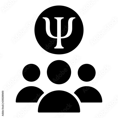 Psychology icon vector. Psychologist Illustration sign. Group therapy symbol or logo.
