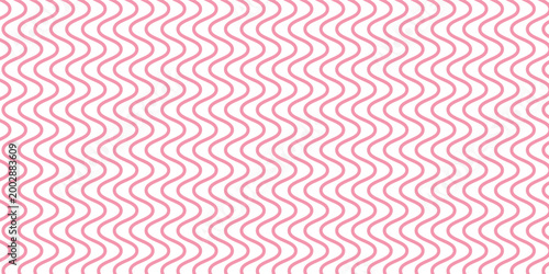Curve Wavy Striped Lines Pattern Pink White Color Background Vector