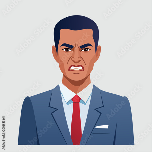 Angry businessman with disgusted expression