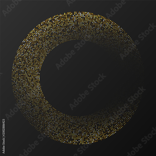 Abstract gold glowing halftone dotted background