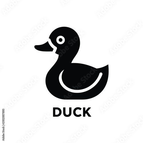 black duck silhouette with curved body and simple design on a white background high quality professional detailed modern elegant stylish