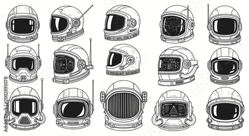 Astronaut Helmets Collection: Retro and Futuristic Space Exploration Gear