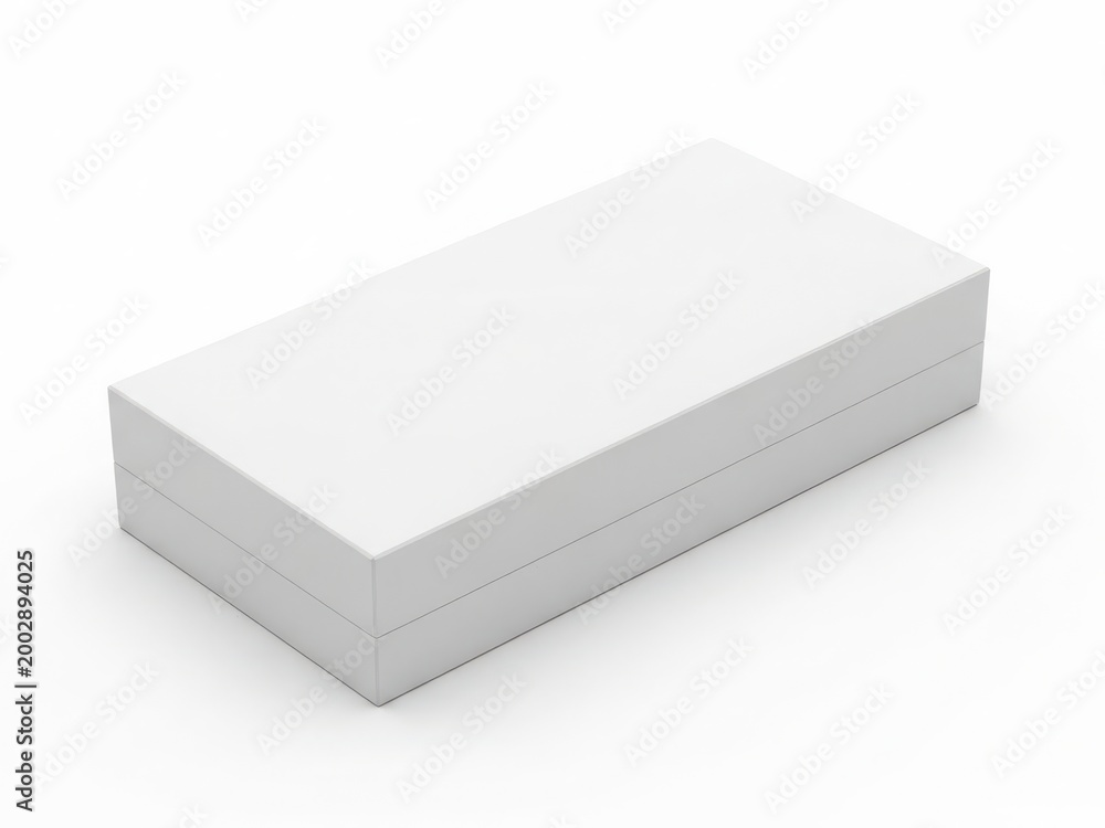 Fototapeta premium A pristine white rectangular box sitting on a plain white background