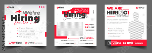 Job recruitment flyer templates for graphic designers software developers marketing specialists and web developers to join a team  business hiring announcement posters