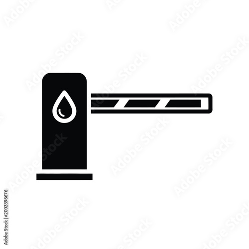 toll gate icon black and white glyph design on a white background for access control and payment systems high quality