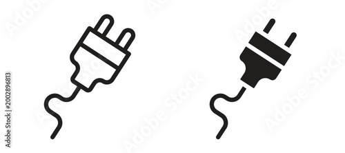 Fotografia Electrical plug icon symbol, black style vector icons pack