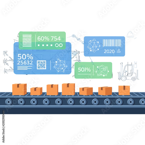 Automated production line with data analytics and logistics