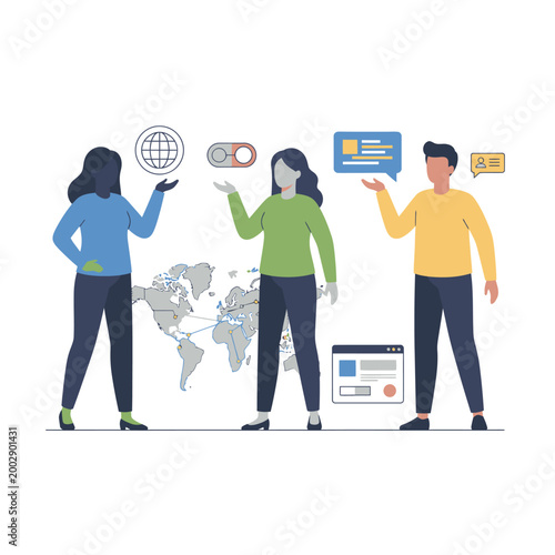 Collaborative team presenting data and ideas.