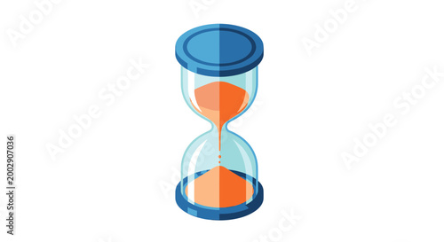 Hourglass with Orange Sand Vector Illustration Isolated on White Background for Time Management and Deadline Concepts