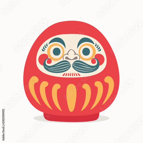 Red Daruma Doll Illustration
