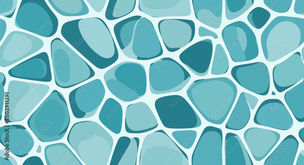 Obraz premium Seamless Pattern of Blue Water Caustics and Pool Tile Texture