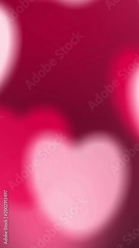Vertical Bokeh Hearts Background for Romantic Greeting Cards and Mobile