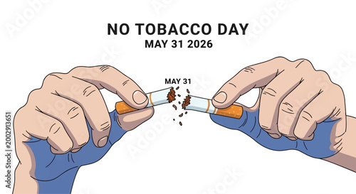 Smoking Cessation Graphic Shows Hands Breaking a Cigarette