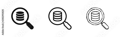 Foto Database Search and Big Data Information Retrieval Icons