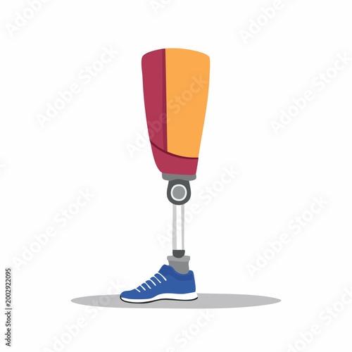 Prosthetic Leg with Blue Sneaker