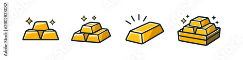 Collection of shiny gold bars and ingots, representing wealth and success