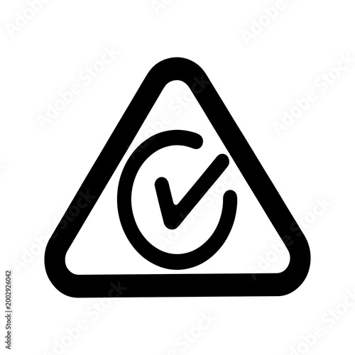 RCM Regulatory Compliance Mark Triangle Check Icon Bold Outline