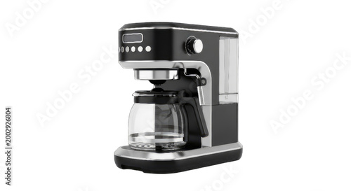 Black and silver coffee maker on a black background, isolated on white, cutout png transparent, white festive celebration, event festival carnival, template poster banner, download 2026 2027 2028