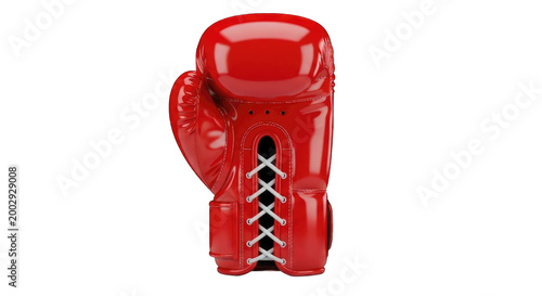 Red boxing glove with white laces on a black isolated on white cutout png transparent white festive celebration event festival carnival template poster banner download 2026 2027 2028
