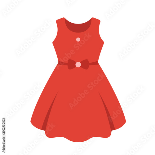red frock flat vector illustration logo icon clipart
