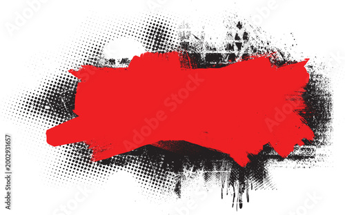 Grunge brush stroke banner with rough edges - abstract paint stroke for typography overlay. Bold brush stroke strip for web header or cover design. Textured element for design template , social media.