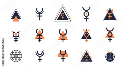 Set of Minimalist Geometric Esoteric and Occult Symbols