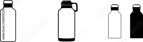 A sleek, insulated stainless steel thermos with a black lid and handle stands out against the backdrop of an urban setting, perfect for keeping beverages hot or cold on the go