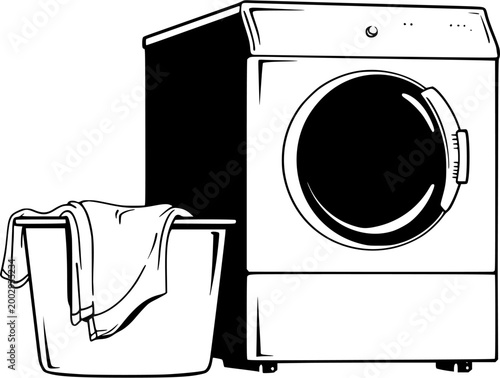 A lint-trapping dryer exhaust box sits adjacent to a washing machine in a laundry room, ready for maintenance