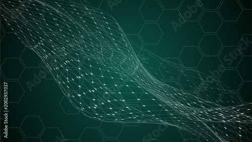 緑のデジタルネットワークイメージ背景
