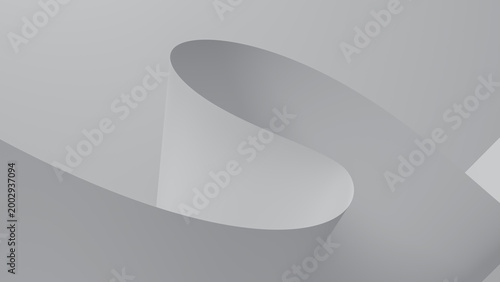Obraz na plátně White wave paper curved reliefs abstract background