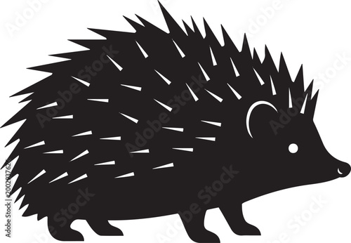 Hedgehog Silhouette Isolated Wildlife Vector Illustration