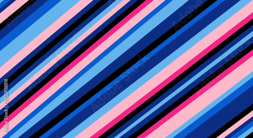 Abstract Diagonal Stripes Pattern in Blue and Pink