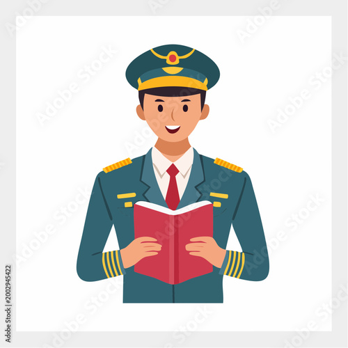 Pilot Reading a Book