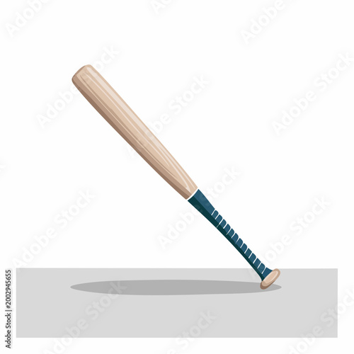 Wooden baseball bat leaning on a surface