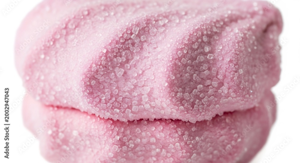 Fototapeta premium sweet pink marshmallow dessert with sugar crystals