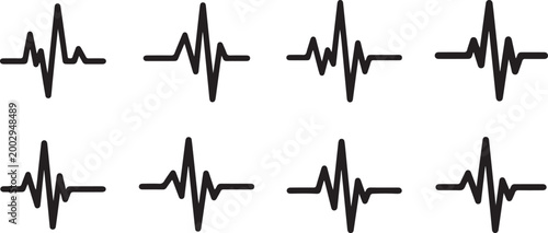 heartbeat icon in outline cardiology vector