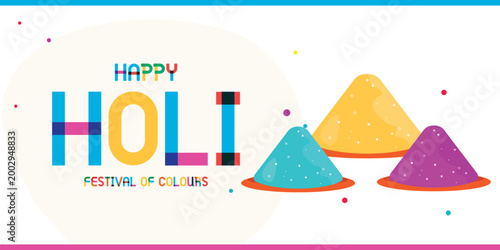 Colorful Holi Festival Celebration Vector Illustration 