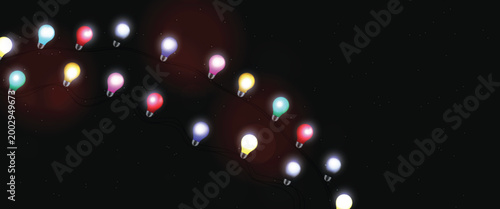  Festive Christmas light multicolored garlands PNG. Decor element for postcards, invitations, backgrounds, business cards. Winter new collection 2026.