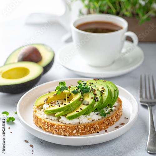 Healthy Avocado Ricotta Toast