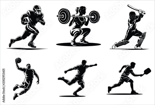 silhouettes of different games