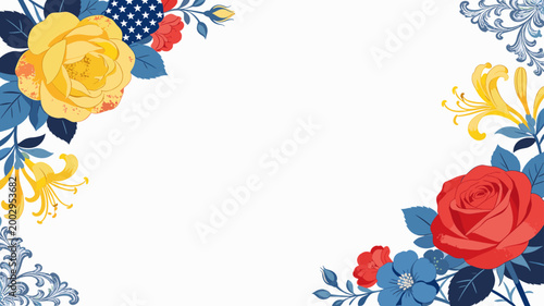 A vibrant and stylized floral design evokes feelings of joy and freshness. Ideal for backgrounds, invitations, website design, or any project needing 