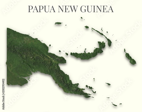 Fotografie Papua New Guinea terrain map