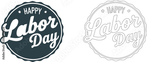 Vintage labor day illustration with decorative floral elements