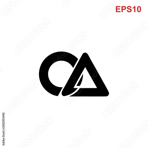 Abstract CA Letter Logo Design.