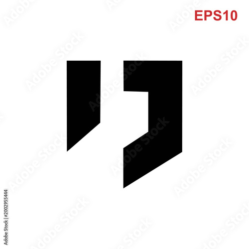 Abstract Geometric Symbol Resembling Quotation Marks.