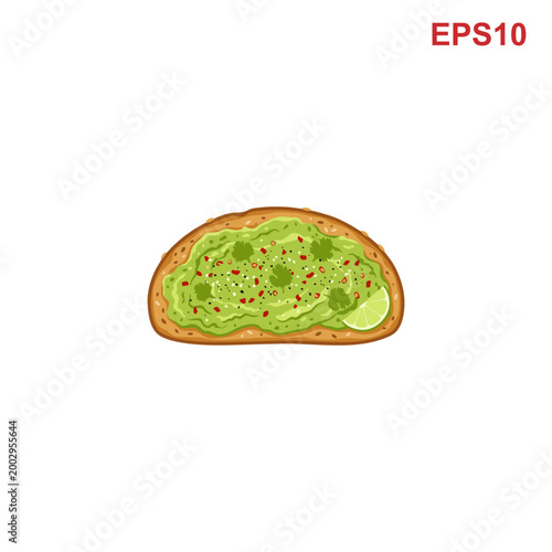 Delicious Avocado Toast Slice with Seasonings.